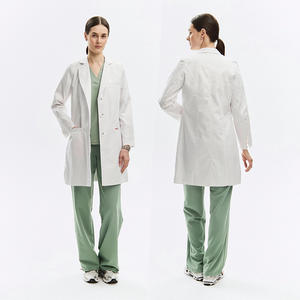 Blouse de laboratoire blanche élégante pour femmes vêtements chirurgicaux d'hôpital réutilisables respirants résistants à la chaleur XL brodés OEM - Product Image 1