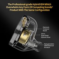 Kz Zsn Pro 2 In-Ear headphone Hifi, earbud Monitor In-Ear teknologi Hybrid profesional, earbud Stereo Bass Iem