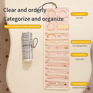 Foldable Roll Jewelry Organizer Storage Bag for Earrings, Necklaces, Rings, Bracelets - Product Image 3
