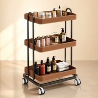 Chariot de Salon de Beauté pour Manucure et Pédicure, Chariot à Outils Multi-Niveaux Roulant avec Tiroirs et Roulettes Silencieuses
