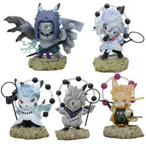 Groothandel 5 Stks/set Cartoons Pikachu Cos Narutos Tuki Haji Uchiha Obito Pvc Anime Actie Poppen, Actie Poppen