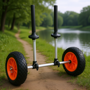 Kayak Cart 10 Inch Solid Tires Adjustable Width Aluminum Frame Heavy Duty <b>Transport</b> Trolley For Outdoor Use - Product Image 2