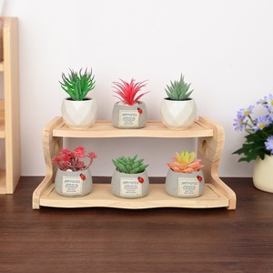 Étagère de rangement en bois pour bureau, présentoir multi-niveaux pour plantes, décoration moderne et simple pour la maison et le bureau - Product Image 2
