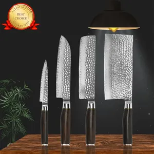 Professionale 4 pezzi giapponese Vg10 67 strati Set di coltelli in acciaio damasco Set di coltelli da cucina da cuoco con manico in legno di ebano