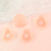 Autocollants de soutien-gorge de poitrine sexy pour femmes couvre-tétons en silicone en forme de fleur ronde et douce invisible