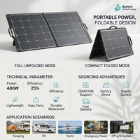 Panneau solaire pliable JiYao 480W, rendement 25%, haute puissance, noir, 128 cellules 182mmx91mm, Jiangsu RV Marine