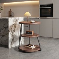 Table basse à plusieurs niveaux en bois antique de style médiéval pour petits appartements et salons