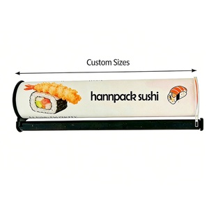 Custom Food Grade Paper Cylinder <b>Box</b> for Sushi Packaging, Recyclable Kraft Push Tube with Handle - Product Image 2