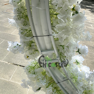 Hochwertige Seide künstliche Rose weiß Hochzeit Tisch dekoration Blumen läufer - Product Image 5