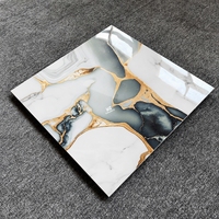 Carreaux de sol 60x60 en porcelaine polie effet marbre onyx brillant de luxe