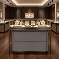 Vitrine de Luxe pour Bijoux en Stock, Présentoir en Acier Inoxydable et Verre pour Centre Commercial, Kiosque avec Armoire de Rangement pour Boutique
