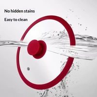 Couvercle de casserole en verre trempé avec revêtement en silicone, résistant à la chaleur, transparent, 20 cm, universel pour usage domestique, vente en gros PW30002