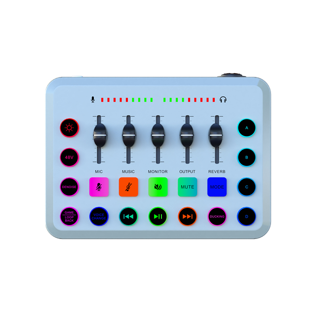 Professional Multi Function 48V V8S Sound Card Mixer DSP BT Connection Recording Studio Equipment for Live Broadcasts