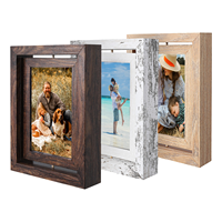 Cadre mural vertical en bois flottant, moderne, écologique, durable, brun vieilli, double vitrage, pour photos couleur, vente en gros