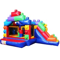 Château gonflable commercial Pompier avec toboggan et structure combinée