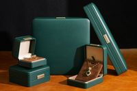 Coffret à bijoux en cuir PU fait main écologique, étui à clapet multi-tailles pour boutique de détail et emballage cadeau de mariage