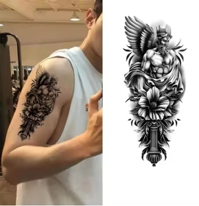 Pegatina <span class=keywords><strong>de</strong></span> tatuaje temporal personalizada para <span class=keywords><strong>hombre</strong></span>, negro, blanco, religioso, Calavera fresca, aplicación corporal, estilo Sexy, Material <span class=keywords><strong>de</strong></span> papel antisudor - Product Image 2