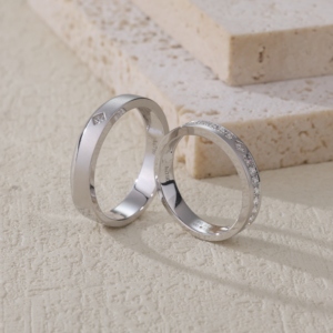 18K Or Blanc Réel Haute Qualité GIA Diamant Naturel Couple Anneaux Magnifique Livraison Rapide Cadeau Pour Petite Amie Pour Anniversaire - Product Image 4