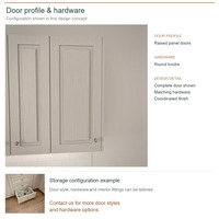 Meuble de cuisine classique en chêne blanc, aménagement en U, idéal pour projets d'appartements, avec boîtes en panneaux de particules et rangements coulissants