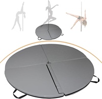 Tapis de pole dance pliable 4ft x 4ft, coussin de sol portable avec revêtement en PU, rempli de mousse de polyéthylène expansé, pour la maison, la gym, le Pilates et la danse