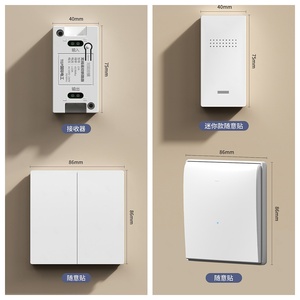 Tự-powered không dây RF 433Mhz điều khiển từ xa 220V chuyển đổi push <span class=keywords><strong>button</strong></span> chuyển không có pin cho ánh sáng nhà - Product Image 3