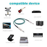Kabel Gitar Instrumen 1/4 Inci Lurus 6.35Mm Kabel Bass Gitar 6.35Mm Jack Pria Jalur Audio Stereo untuk Gitar Bass Keyboard