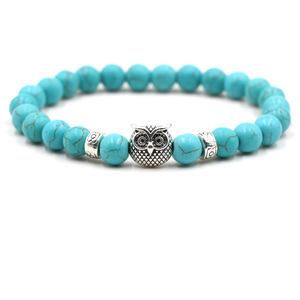 Pulseras de cuentas con cabeza de búdama para hombre, piedra ojo de tigre, roca volcánica, malaquita, cuarzo rosa, brazaletes para mujer, regalos budistas de oración - Product Image 2