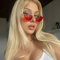 Lunettes de soleil rétro à petite monture en métal pour femmes, style européen et américain, œil-de-chat, haut de gamme, couleurs bonbon, polarisées UV380