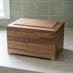 Urne funéraire en bois, finition naturelle, durable, taille adulte - Product Image 3