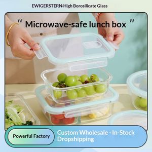 Wholesale Heatable Microwavable Borosilicate Glass Food <b>Storage</b> Containers Airtight High Capacity Leak Proof Lunch <b>Boxes</b> - Product Image 3