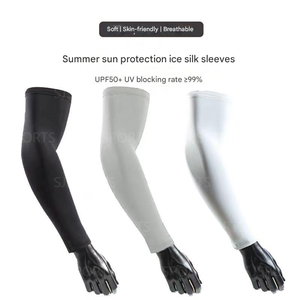 Nuovo manicotto di seta di ghiaccio protezione solare protezione solare maniche Anti-Slip per uomo donne copriscarpe per braccioli Outdoor Cool Sport ciclismo Golf - Product Image 2