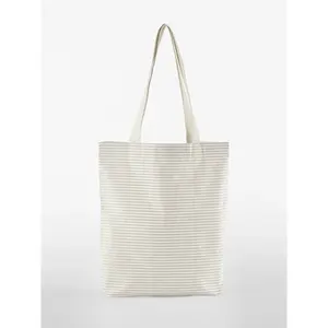 Sac fourre-tout en coton biologique rayé, merchandising durable - Product Image 4