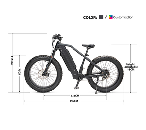 Vélo électrique de 26 pouces pour adultes, vélo à suspension intégrale, Fat Bmx, double batterie, grosse roue de 1200W, VTT électrique - Product Image 6