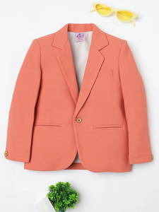 Blazer de Algodón con Textura de Durazno para Niños, Chaqueta Formal Elegante para Fiestas con Tela Premium y Ajuste Cómodo para Niños - Product Image 3