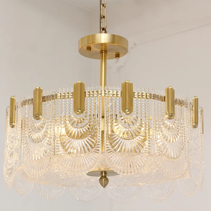 Moderno stile nordico arte vetro bianco lampada decorazione luce pendente soggiorno camera da letto di lusso in vetro oro lampada lampadario a Led