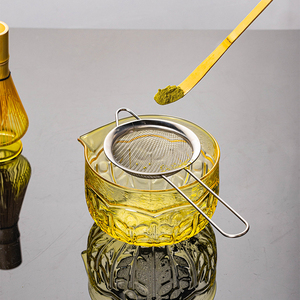 Ensemble <span class=keywords><strong>de</strong></span> thé en verre <span class=keywords><strong>de</strong></span> style japonais Japandi avec bol à matcha en forme d'épi <span class=keywords><strong>de</strong></span> <span class=keywords><strong>blé</strong></span>, accessoires, style dynastie Song, résistant à la chaleur, écologique, qualité alimentaire, personnalisé - Product Image 4