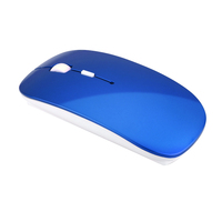 Penjualan laris bahan ABS ABS ramping warna-warni untuk desktop hadiah perusahaan cetak Logo kustom Mouse nirkabel 2.4G