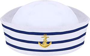 Chapeau <span class=keywords><strong>marin</strong></span> marine Yacht bleu capitaine chapeau avec chapeau de voile blanc pour accessoire de Costume adulte bébé femmes enfant - Product Image 2