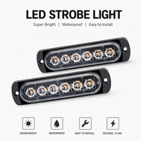 Feux stroboscopiques LED d'urgence, 6 bandes LED fines, camion, bus, voitures, 12V, 12SMD, garantie 12 mois, état neuf, ENSAITE DH-036