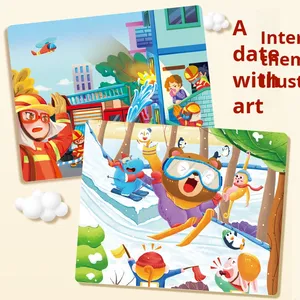 100-Piece Puzzle Kayu Murah Edukatif Anak Bentuk Hewan Dinosaurus Kartun Mainan Edukasi Dini Kotak Hadiah untuk Anak-anak TK - Product Image 4