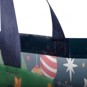 Sac fourre-tout personnalisé en non-tissé laminé recyclé et réutilisable pour supermarché, avec logo sur mesure, sac fourre-tout tissé personnalisable - Product Image 5