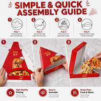 Boîte à pizza triangulaire personnalisée imprimée, papier alimentaire 350 g/m² résistant à la graisse, compatible micro-ondes, boîte à emporter en gros
