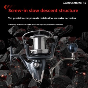<span class=keywords><strong>Moulinet</strong></span> <span class=keywords><strong>de</strong></span> pêche spinning Dracula en alliage <span class=keywords><strong>de</strong></span> magnésium, bobine peu profonde sans interstice, pour lancer lent, la pêche en surfcasting <span class=keywords><strong>de</strong></span> plage - Product Image 2