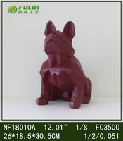 12 "Block Französisch Bulldogge Skulptur Harz Roboter Hund Statue für Garten Ornamente