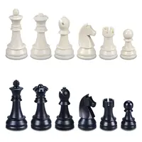 छलांग प्लास्टिक शतरंज सेट जर्मन संस्करण टूर्नामेंट Staunton एबीएस शतरंज टुकड़े राजा के साथ लंबा 3.75 इंच और अतिरिक्त क्वींस