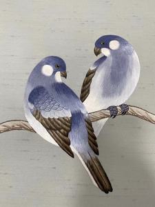 Lusso vera seta cineserie <span class=keywords><strong>uccelli</strong></span> ricamo parziale carte <span class=keywords><strong>da</strong></span> <span class=keywords><strong>parati</strong></span> dipinte a mano per la decorazione domestica - Product Image 5