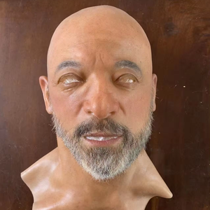 <span class=keywords><strong>Masque</strong></span> intégral en silicone réaliste <span class=keywords><strong>pour</strong></span> homme, style Hollywood, avec cou, cheveux et barbe personnalisés, idéal <span class=keywords><strong>pour</strong></span> les fêtes et le cosplay - Product Image 1