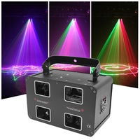 Projecteur de lumière laser 4 yeux RGB + jaune pour DJ Disco Night Club Blue Laser Emission
