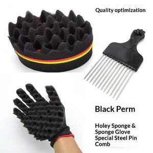 Ouranmi Barbershop Éponge de coiffage pour permanente de cheveux noirs et <span class=keywords><strong>dreadlocks</strong></span> africaines, et Barre de permanente en acier pour coiffure Hip-Hop Puff - Product Image 5