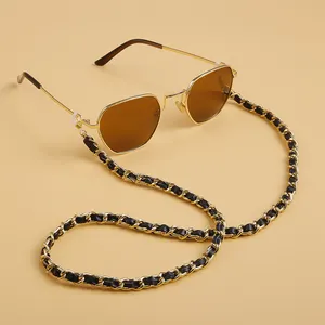 Catena per occhiali in metallo alla moda accessori da donna neri e dorati catena per occhiali catena per occhiali da vista